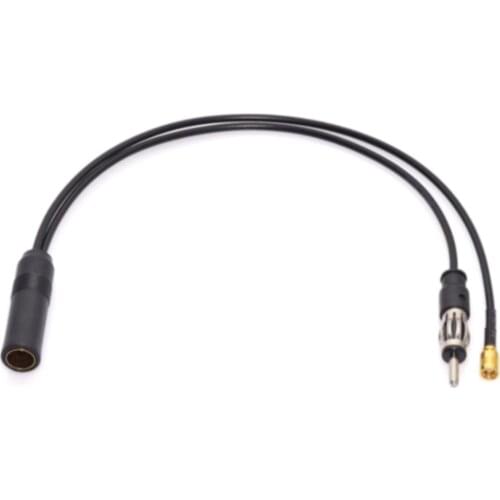 Wireless Splitter Aerial Dab+FM/AM DIN Active Vehicle Lead Antenna Converter Accessory Adapter Car Radio SMB Cable Plug