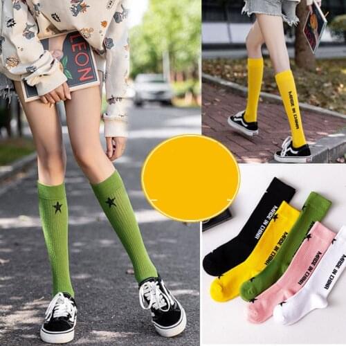 2020 Fashion Women New Winter Long Socks Calf Socks Harajuku Retro Female Cotton Autumn Knee Socks Trend Ladies Long Socks