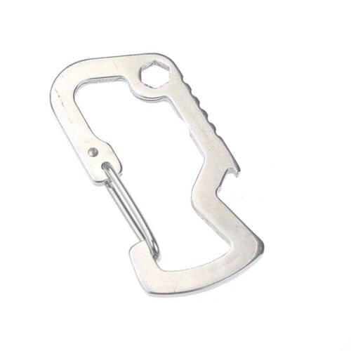 Aluminum Alloy Carabiner Keychain Outdoor Camping Climbing Snap Clip Lock Buckle Hook Tool Survival Bottle Opener Cap #T2P