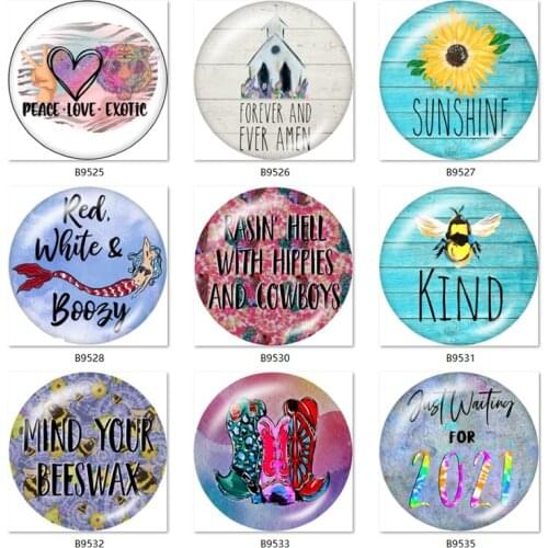 2021 love words daisy 10pcs mixed 12mm/18mm/20mm/25mm Round photo glass cabochon demo flat back Making findings B9525