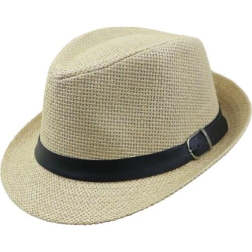 LNPBD New 2016 Fashion Men Women Unisex Plaid Striped 58cm One Size Summer Casual Adult Beach Cap Panama Sun Straw Hat