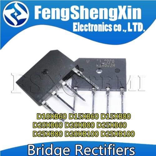 10pcs D10XB60 D15XB60 D15XB80 D20XB60 D20XB80 D25XB60 D25XB80 D20XB100 D25XB100 bridge rectifier