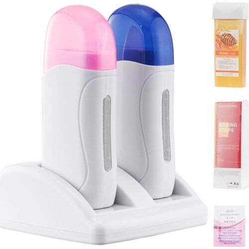 Double Base Roll On Wax Heater Set Hair Removal Machine Wax Warmer kit Depilatory Wax Strip Wax Heater Machine