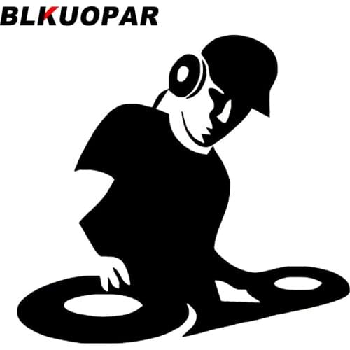 BLKUOPAR for DJ Car Stickers Occlusion Scratch Personality Decals Waterproof Simple Windshield Caravan Decor Car Styling