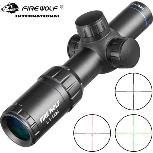 Hunting 1.5-5X20 HD Riflescope Green Red Reticle Sight Rifle Scope Sniper Hunting Scopes Tactical Rifle Scope Airsoft Air Guns