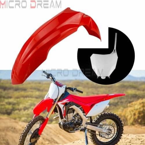 Racing Motocross Plastic Front Number Plate for Honda CRF250R CRF450R CRF 250 450 R RX Supermoto MX Enduro Front Fender Mudguard
