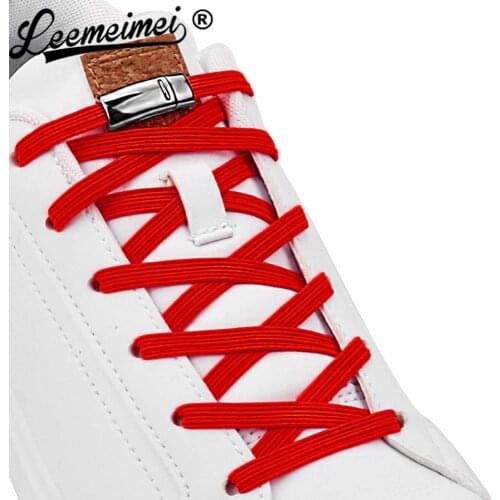 Flat Elastic Shoe laces Upgraded Version No Tie Elastic Shoelaces with Magnetic laces Lock Fits Adult and Kids Shoes