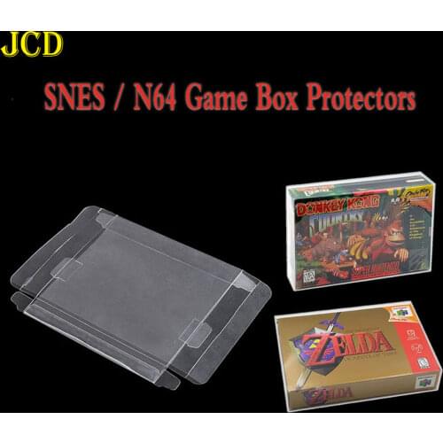 JCD Clear PET Plastic Box Protector Case Sleeves Cover For SNES N64 CIB Boxed Games Cartridge Box