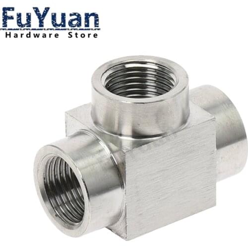 Connector Adaptor 1/4" 3/8" 1/2" 3/4" BSP Female Tee 3 Ways SS 304 Stainless Steel Pipe Fitting Water Gas Oil