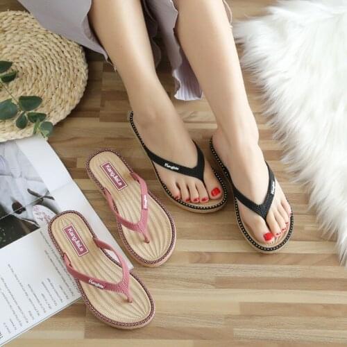 Slippers female outside wear ins tide cool drag character drag summer casual fashion flat bottom clip heel flat heel anti-slip