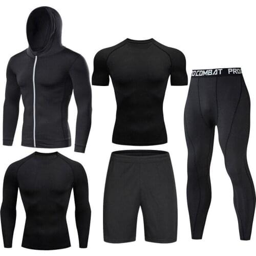 Gym Men Boxing Fitness Sportswear Athletic Physical Training Clothes Sports Suits Workout Jogging Rashguard Mens MMA Sport Suit