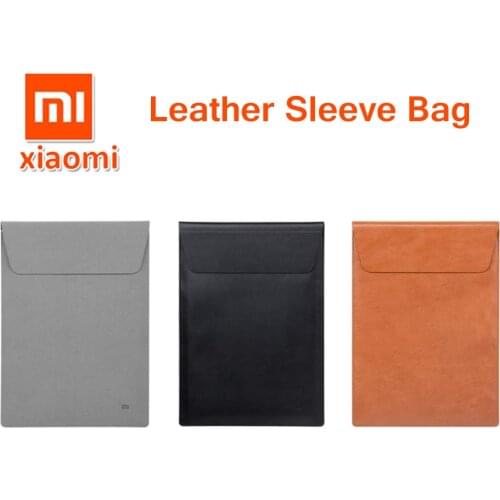 Original Xiaomi Laptop Bag PU Leather Luxury For Macbook Air Pro 13 12 11.6 Notebook Bag Asus 13.3 inch Laptop Sleeve Bag case