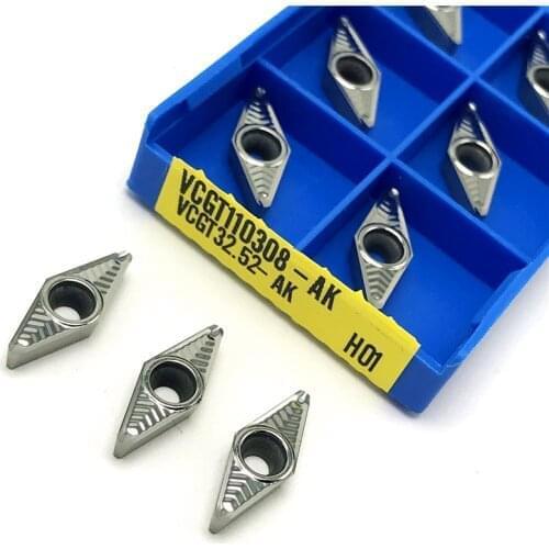 VCGT110308 AK H01 carbide inserts Internal turning tool Aluminum Turning Inserts VCGT 110308 Aluminum Copper Tool lathe tools