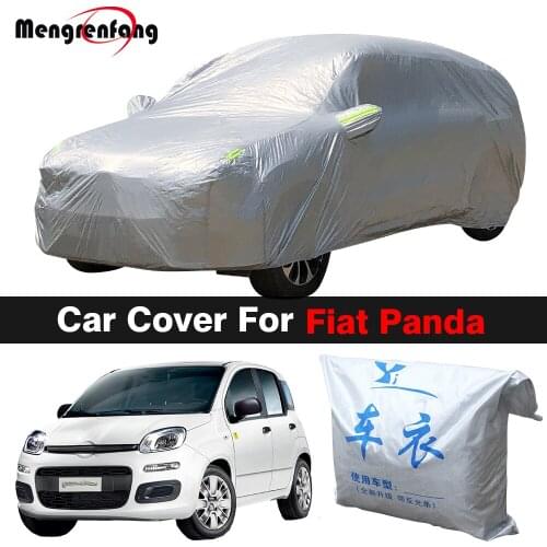 Outdoor Car Cover Auto Anti-UV Sun Shade Rain Snow Resistant Dust Proof Cover For Fiat Panda