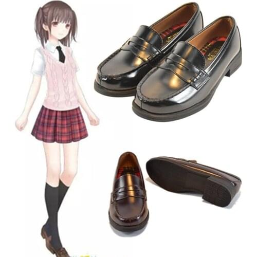 Japanese Student Shoes Girly Girl Shoes JK Commuter Uniform Shoes Block Heels PU Leather Loafers Casual Shoes