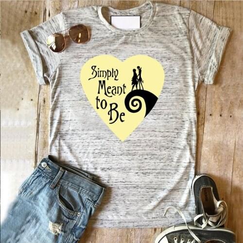 Graphic T Shirts Simply Meant To Be Aesthetic Clothes Vintage 2021 Halloween Women Fashion Ladies Tops 2021 Harajuku Shirt Black