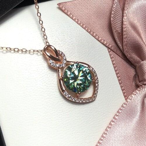 KOFSAC Fashion Necklace Luxury Green Zircon Water Drop Pendant Jewelry Silver Color Necklaces For Women Anniversary Accessories
