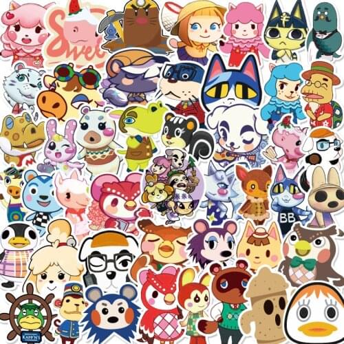 50/100PCS Animal Crossing Sticker waterproof cartoon childrens toy mixed sticker scooter bicycle mobile phone laptop travel