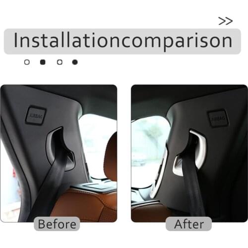 2Pcs ABS Chrome Matte Rear Seat Safety Belt Molding Cover Kit Trim For Land Rover Discovery Sport L550 2020 Interior Accessories