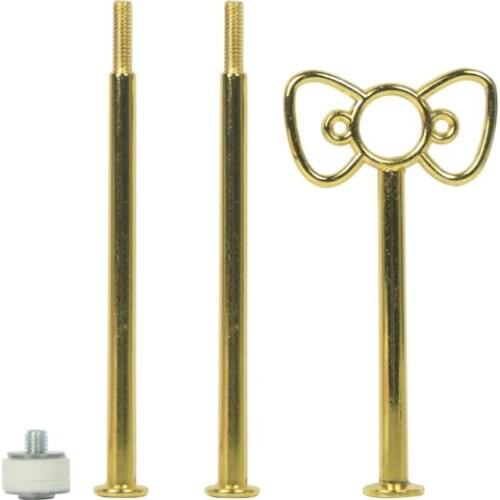 3 Tiers Bowknot Shape Fitting Metal Wedding Party Golden Kitchen Accessory Cake Decorating Tool
