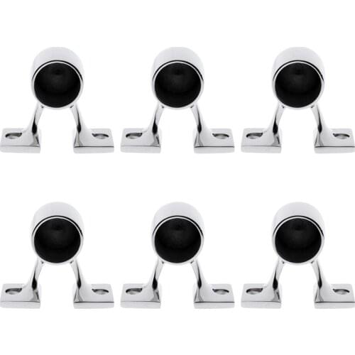 6Pcs 316 Grade Stainless Steel Boat Rail for 25mm/1" End Stanchion Support