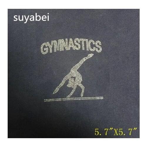 Gymnastic Beauty appliques rhinestone transfers iron on rhinestone transfer designs hot fix rhinestone applique for embellish