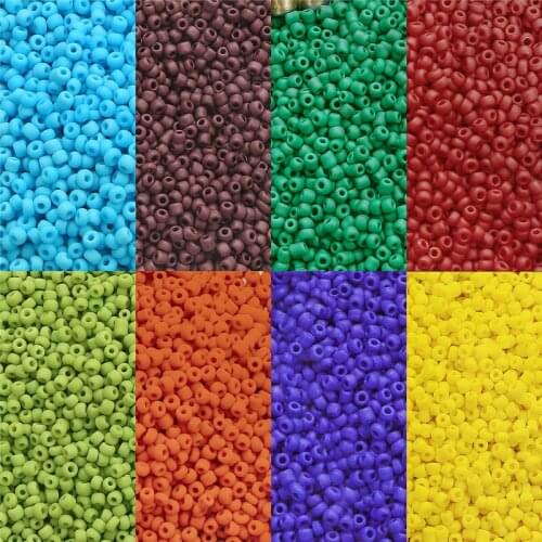 700pcs 8/O 3mm Dull Polish Frost Solid Color Czech Glass Seed Beads For Kids DIY Earring Bracelets Jewelry Making Accessories