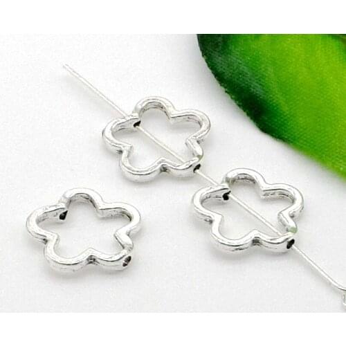Free ship 200Pcs Tibetan Silver big hole Flower Spacer Beads For Jewelry Making 16.5x2.5mm