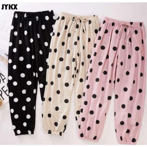 Childrens Summer Thin Cotton And Linen Express Pants Girls Dot Casual Nine Points Pants Childrens New Polka Dot Pants