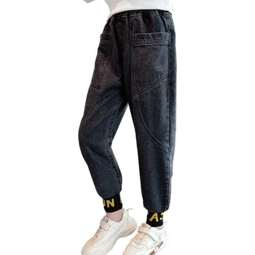 Jeans For Girl Solid Color Girl Jeans Casual Style Childrens Jeans For Girl Spring Autumn Childrens Clothing 6 8 10 12 14