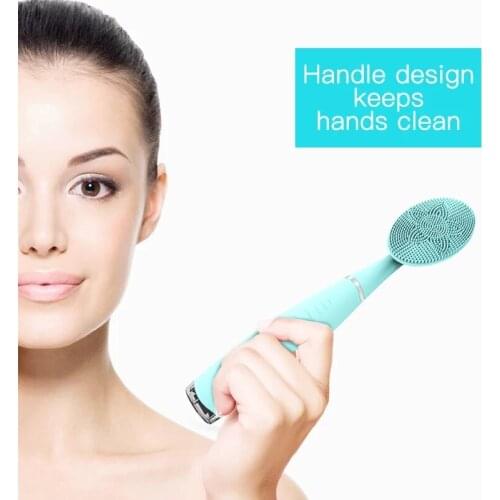 Mini Electric Facial Cleaning Brush Sonic Vibrator Waterproof Pore Cleaner Face Brush Washing Massage Silicone Beauty Skin Care