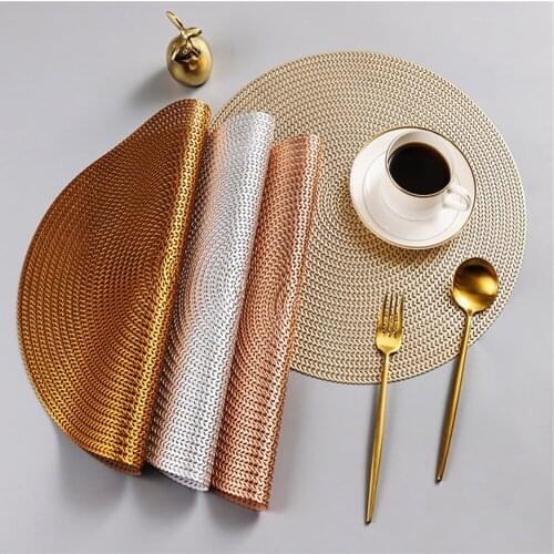 Kitchen Bowl Mat Coasters Pad Dining Table Mat PVC Non Slip Heat Resistant Wear Resistant Round Design Kitchen Accessories