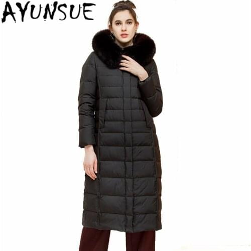 AYUNSUE Natural Fox Fur Hooded Womens Winter Down Jacket Woman 90% Duck Down Coat Female Thick Warm Down Parkas Clothing 2020 8