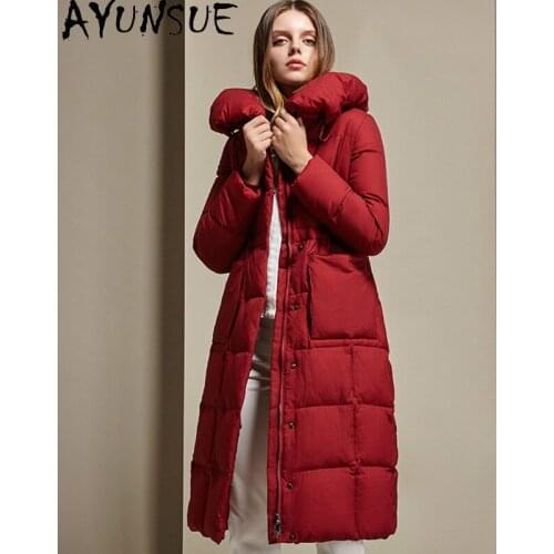 AYUNSUE Womens Down Jacket Fashion High Quality 90% White Duck Down Coat Female Long slim Woman Parkas Chaqueta Mujer 2020