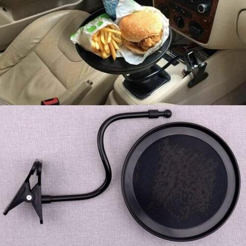 CITALL Car Phone Desk Food Cup Table Portable Clip Tray Stand Holder 360-degree Swivel Design Black Universal Accessories