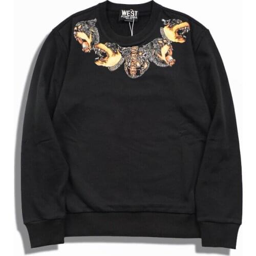 New Baolideng Men Neck ferocious hounds Hoodies Hoody hooded Sweatshirts velvet Cotton Drake Thicken Fleece #E38