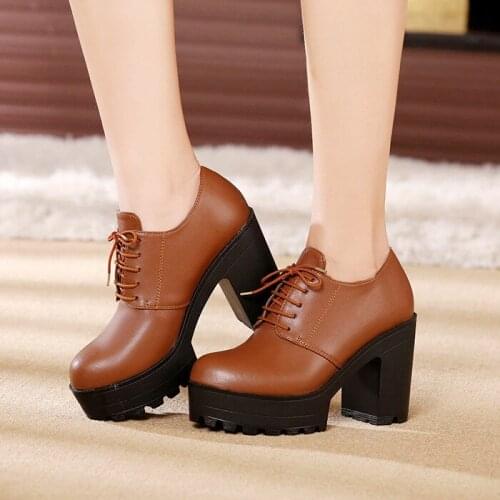 New womens shoes high-heeled shoes thick thick with waterproof platform shoes deep mouth round high heels women