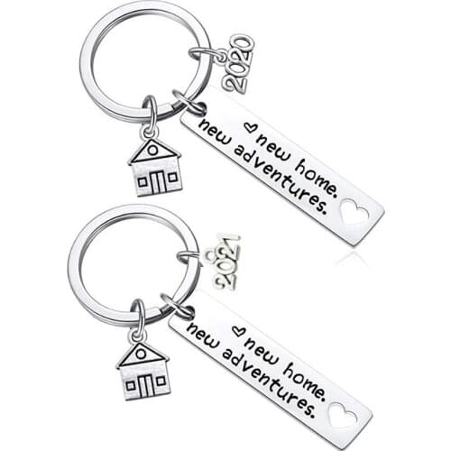 New Home Keychain 2020 2021 Housewarming Gift For New Homeowner House Keyring Moving In Key Chain Jewelry From Real Estate Agent