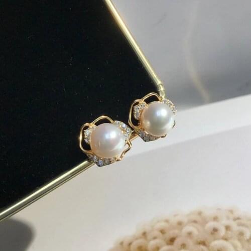 New Stylish 925 Sterling Silver Earrings Findings Settings Base Mountings Parts Mounts for Pearls Agate Crystal Jade