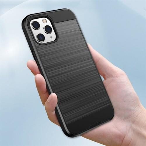 For iPhone 12 mini / 12 Pro / Pro Max Brushed Texture Shockproof Rugged Armor Protective Case