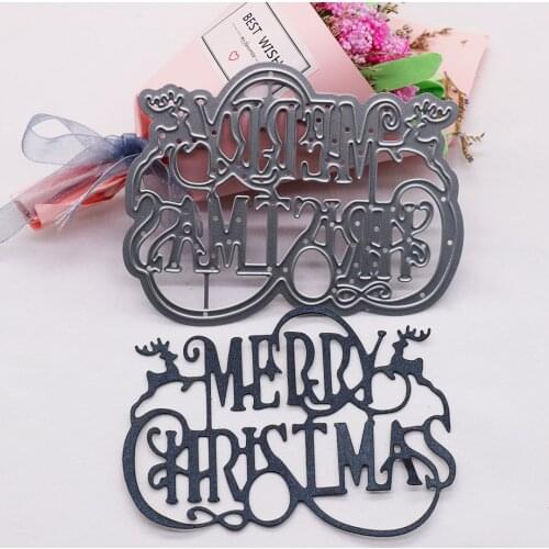 Merry Christmas Die Cuts DIY Scrapbooking Paper Card Album Decorative Embossing Crafts Metal Cutting Stencil Dies And Stamps