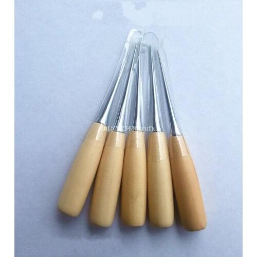 200pcs Cloth Awl Sewing Tool Hole Punching Leather Wood Handle Awl Craft Stitching Leather Tools