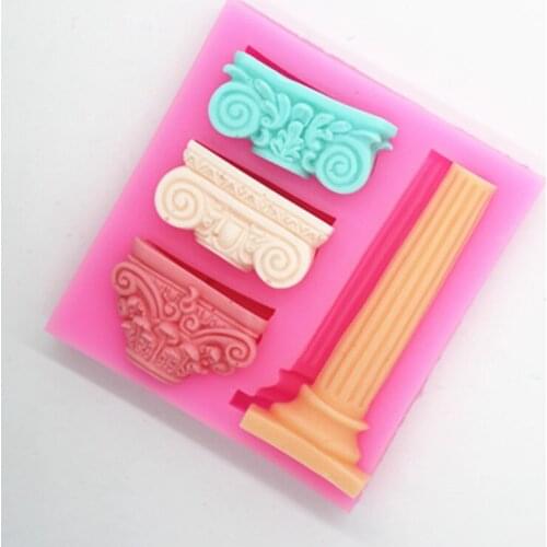 Rome Pillar Shape Silicone Mold 3D Cake Chocolate Decorating Mould Tool Craft for Plaster Polymer Clay Baking Food Kitchen