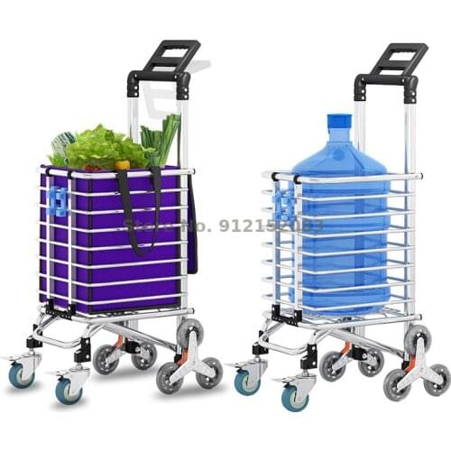 Folding Trolley Household Grocery Shopping Trolley Luggage Load King Handling Shopping Trailer Portable Cargo Trolley
