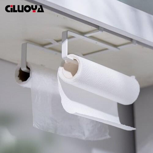 Kitchen Towel Rack Plastic Wrap Storage Tissue Rack Hole Punched Kitchen Pumping Paper Napkin Kitchen Roll Stand