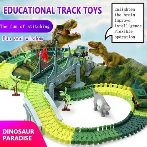 Luminous Electric Railway Magical Racing Track Suit Circuit Car Toy Kid Assembling Educational Toy Rail Car Race Tracks For Boy