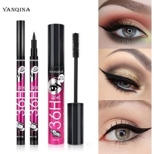 Mascara Eyeliner Pen Set Long Curling Waterproof Sweat-proof Non-smudge Eye Liner Eye Makeup Cosmetics TSLM1