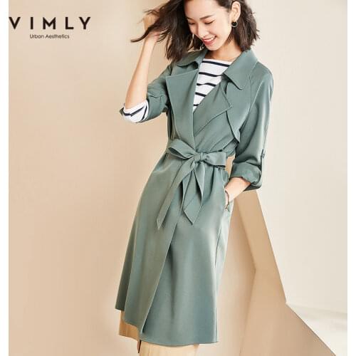 Женские длинные тренчи Vimly China At AliExpress
