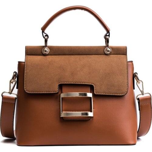 Vintage Shoulder Bags for Women 2021 Buckle PU Leather Handbags Women Bags Causal Ladies Crossbody Bags Famous Female Tote Bag