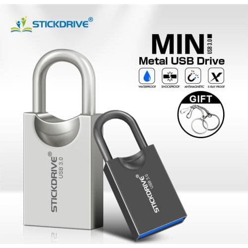 High Speed USB 3.0 Mini Flash Drive 16GB 32GB 64GB 128GB Pendrive Waterproof Metal usb flash drive Pen key chain memory Sticks